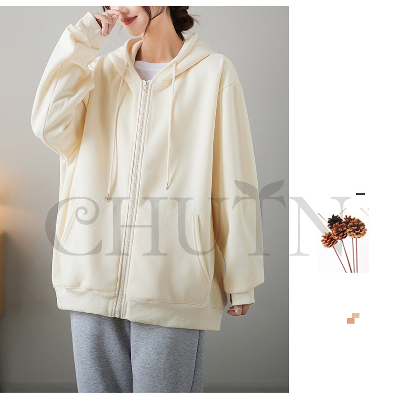 春レディース 秋冬 ゆったり フード厚手アウター 長袖 韓国風 ジップアップシンプル コーデ全７色 お出かけ カジュアル 体型カバー 
