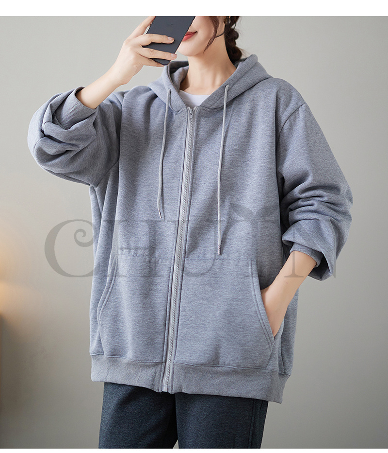 春レディース 秋冬 ゆったり フード厚手アウター 長袖 韓国風 ジップアップシンプル コーデ全７色 お出かけ カジュアル 体型カバー 