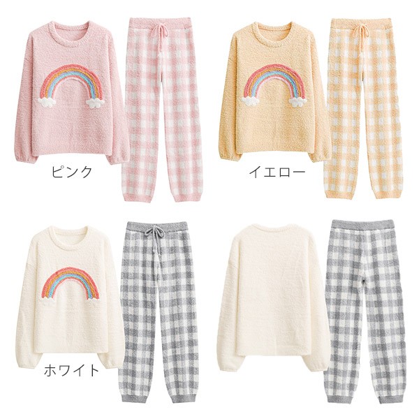 ルームウェア もこもこ パジャマ 冬 長袖 上下セット 大人用 寝巻き 部屋着 。 あったか 暖かい ふわふわ モコモコ 