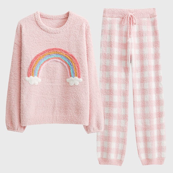 ルームウェア もこもこ パジャマ 冬 長袖 上下セット 大人用 寝巻き 部屋着 。 あったか 暖かい ふわふわ モコモコ 