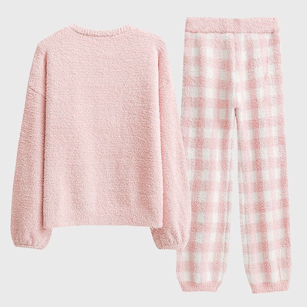 ルームウェア もこもこ パジャマ 冬 長袖 上下セット 大人用 寝巻き 部屋着 。 あったか 暖かい ふわふわ モコモコ 