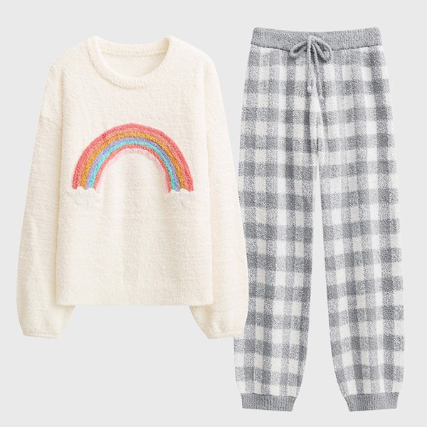 ルームウェア もこもこ パジャマ 冬 長袖 上下セット 大人用 寝巻き 部屋着 。 あったか 暖かい ふわふわ モコモコ 