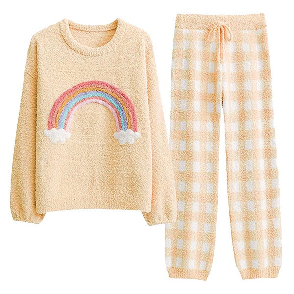 ルームウェア もこもこ パジャマ 冬 長袖 上下セット 大人用 寝巻き 部屋着 。 あったか 暖かい ふわふわ モコモコ 