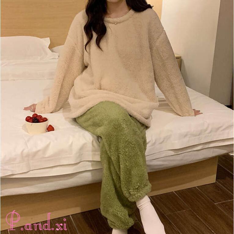 ルームウェア レディース 長袖 もこもこ セットアップ パジャマ ボア ふわふわ 寝巻き 上下セット 着る毛布 防寒 部屋着 可愛い 裏起毛 あったか 秋冬 