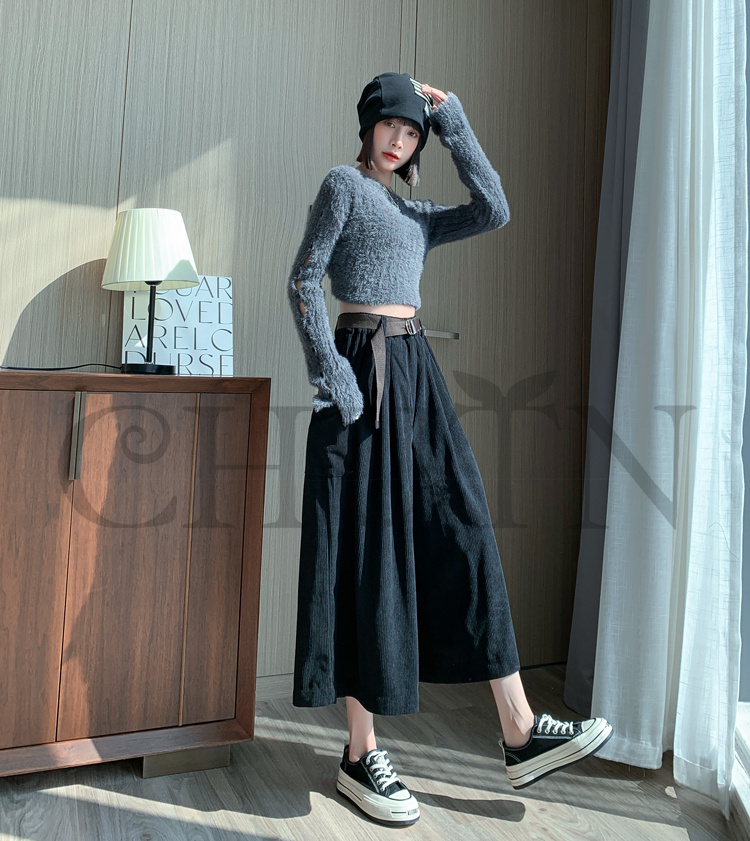 おしゃれガウチョパンツワイドパンツ レディースボコーデュロイロングパンツ 春夏 パンツワイドパンツ大きいサイズパンツOLオフィスガウチョパンツ  