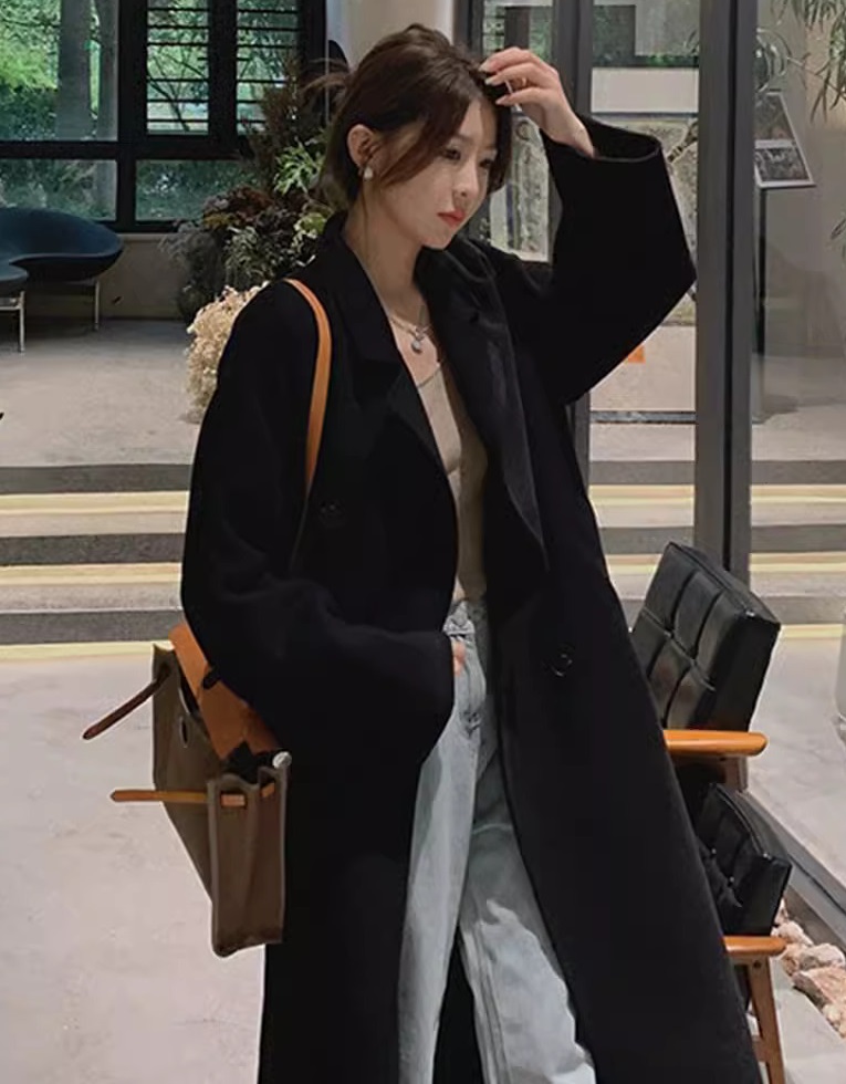 チェスターコート レディース 冬 チェスターコート ロングコート レディース アウター 冬 黒 ロング カジュアル レディース コート ダブルボタン コート 