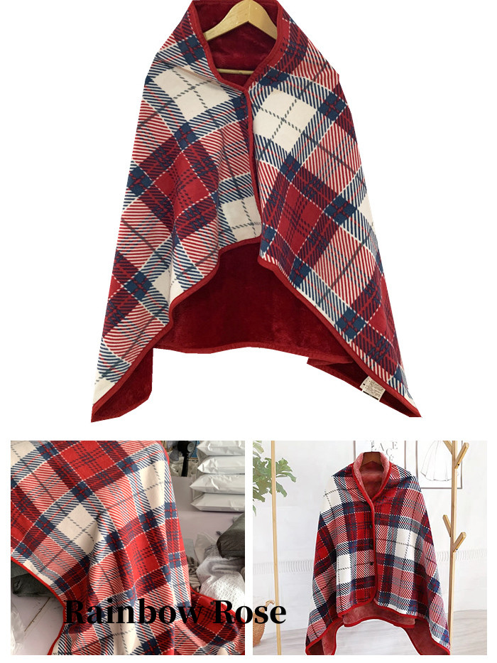 送料無料 ブランケット ひざ掛け ボタン付き ストール大判 ふわふわ ポンチョ ショート レディース 着る毛布 オシャレ 裏起毛 防寒膝かけ 毛布 北欧 肩掛け 