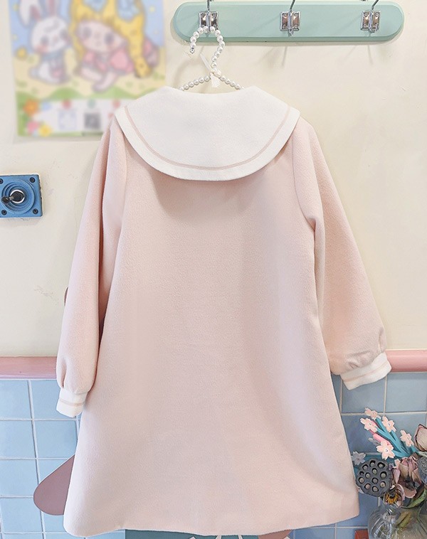 ステンカラーコート セーラーコート 冬服 リボン レディース ジャケット 秋 パフスリーブ ボリューム袖 コート ミディアムコート 