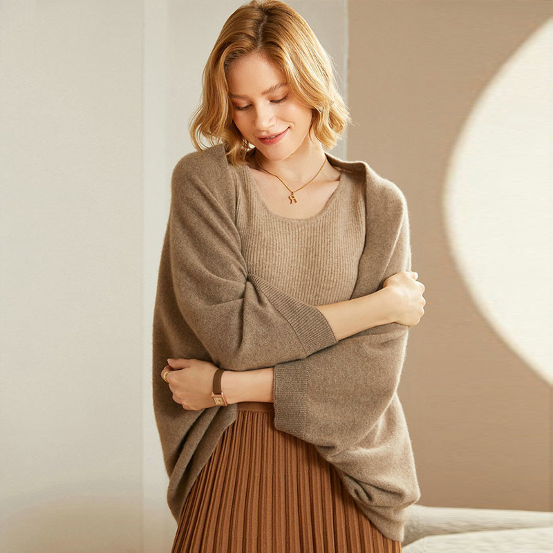 ポンチョ ケープ ウール カーディガン ショート丈 レディース コート 柔か 秋物 ドルマン おしゃれ ニットカーディガン 羽織り ストール ボレロ 春物 シンプル 