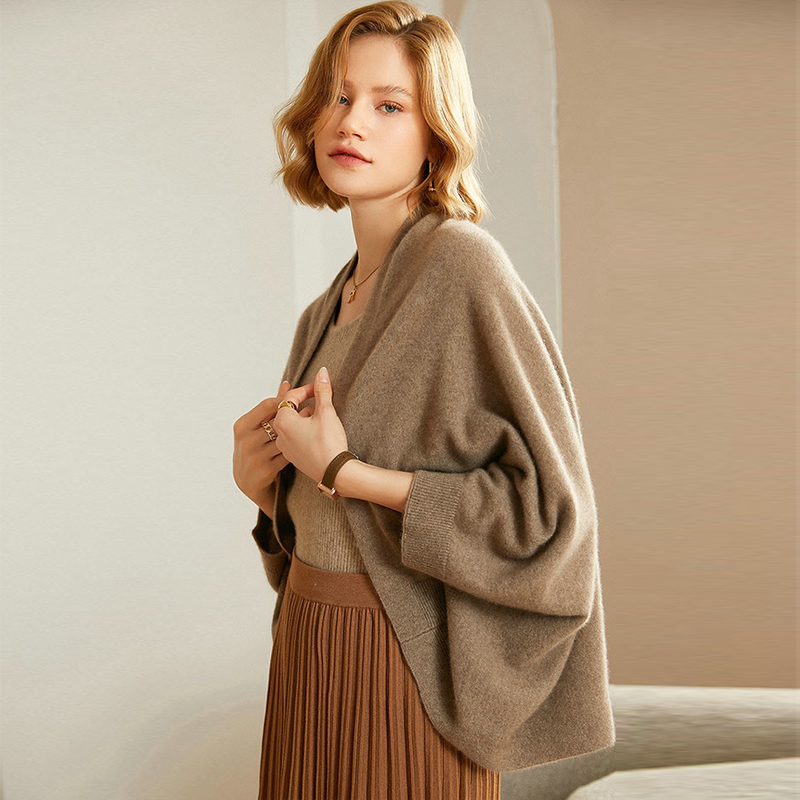 ポンチョ ケープ ウール カーディガン ショート丈 レディース コート 柔か 秋物 ドルマン おしゃれ ニットカーディガン 羽織り ストール ボレロ 春物 シンプル 