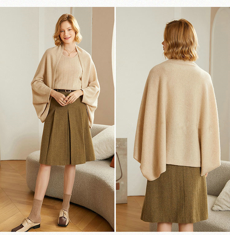 ポンチョ ケープ ウール カーディガン ショート丈 レディース コート 柔か 秋物 ドルマン おしゃれ ニットカーディガン 羽織り ストール ボレロ 春物 シンプル 