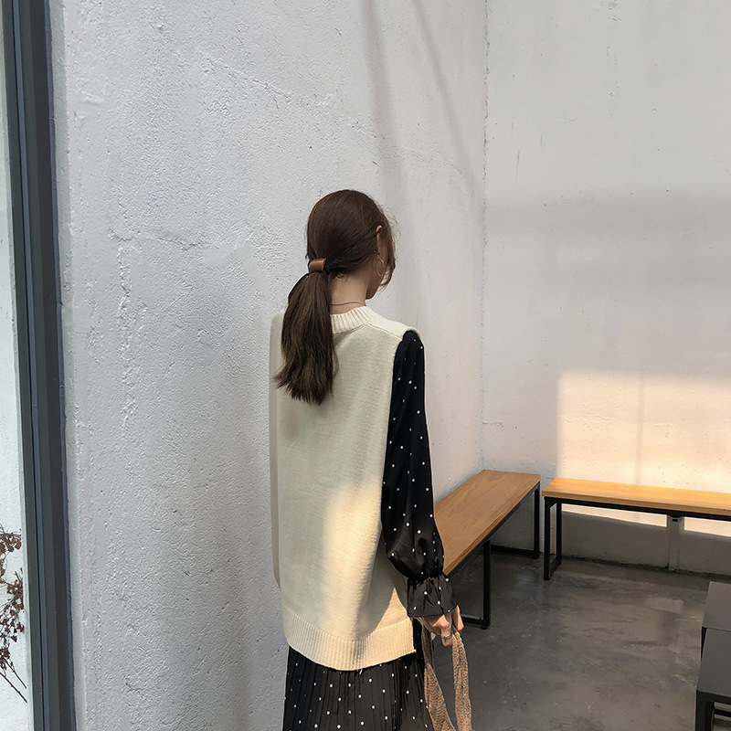 ニットベスト レディース 春 秋 プルオーバー ニット ベスト おしゃれ カジュアル 重ね着 レイヤード シンプル ノースリーブ トップス 体型カバー 着回し 