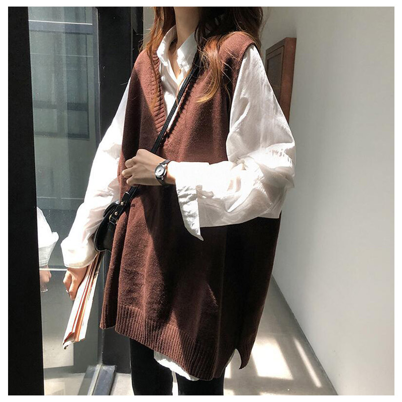 ニットベスト レディース 春 秋 プルオーバー ニット ベスト おしゃれ カジュアル 重ね着 レイヤード シンプル ノースリーブ トップス 体型カバー 着回し 