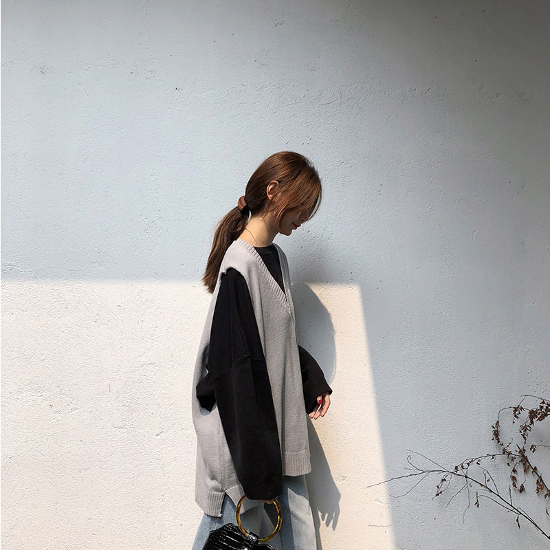 ニットベスト レディース 春 秋 プルオーバー ニット ベスト おしゃれ カジュアル 重ね着 レイヤード シンプル ノースリーブ トップス 体型カバー 着回し 