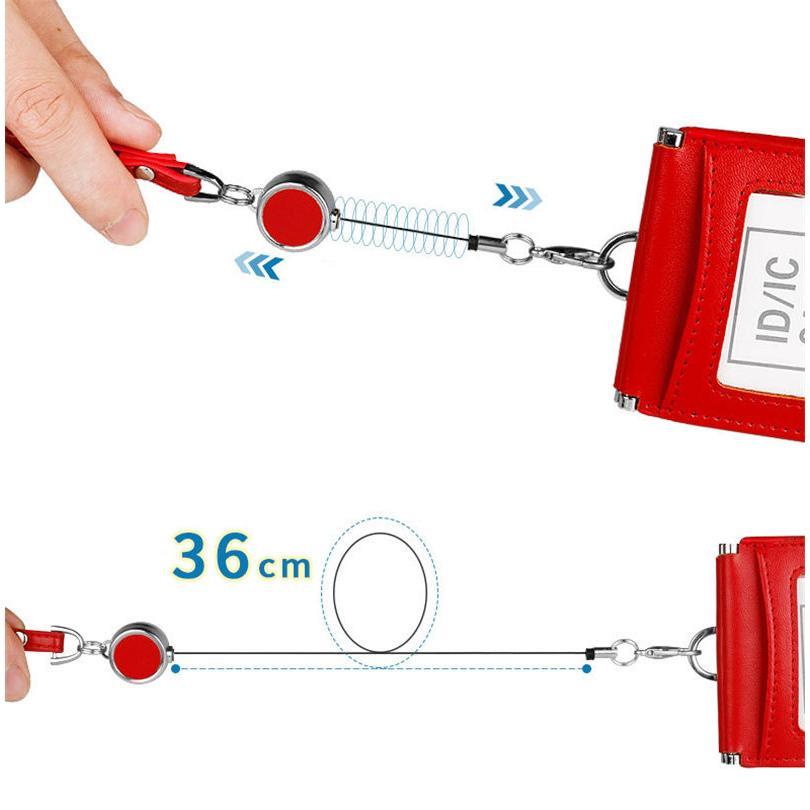 キーホルダー キーリング ストラップ リールストラップ 伸びるストラップ リールキーホルダー プレゼント 革 ストラップスマホ ギフト レザー 