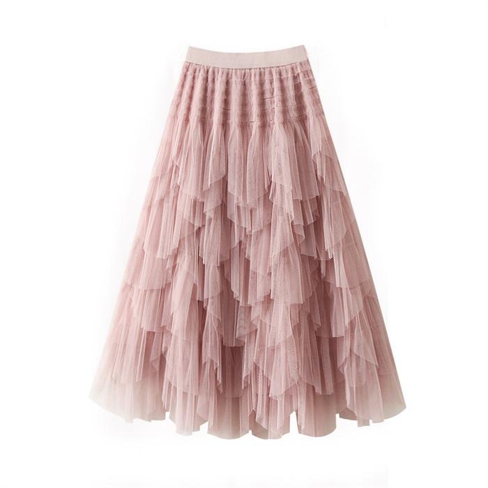 アシンメトリースカート チュールスカート レディース スカート ロング 大人 フ ロングスカート 