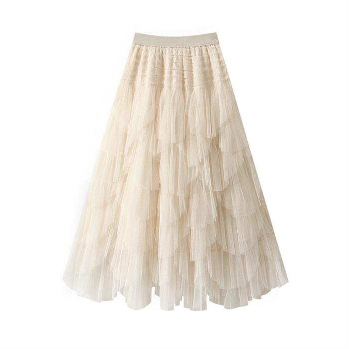 アシンメトリースカート チュールスカート レディース スカート ロング 大人 フ ロングスカート 