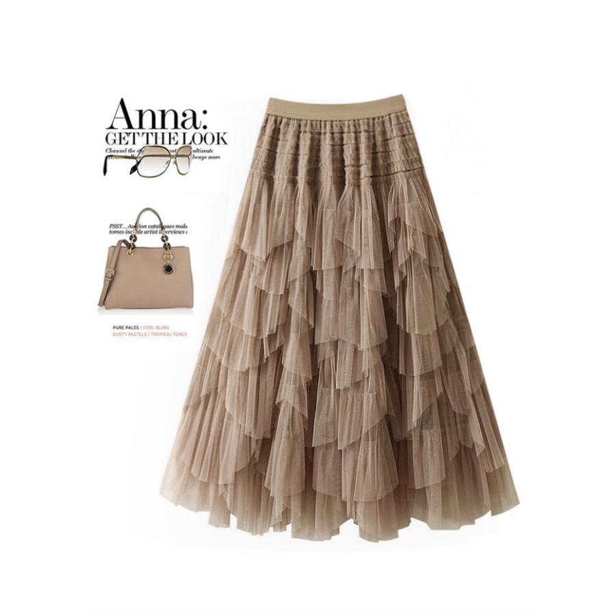 アシンメトリースカート チュールスカート レディース スカート ロング 大人 フ ロングスカート 