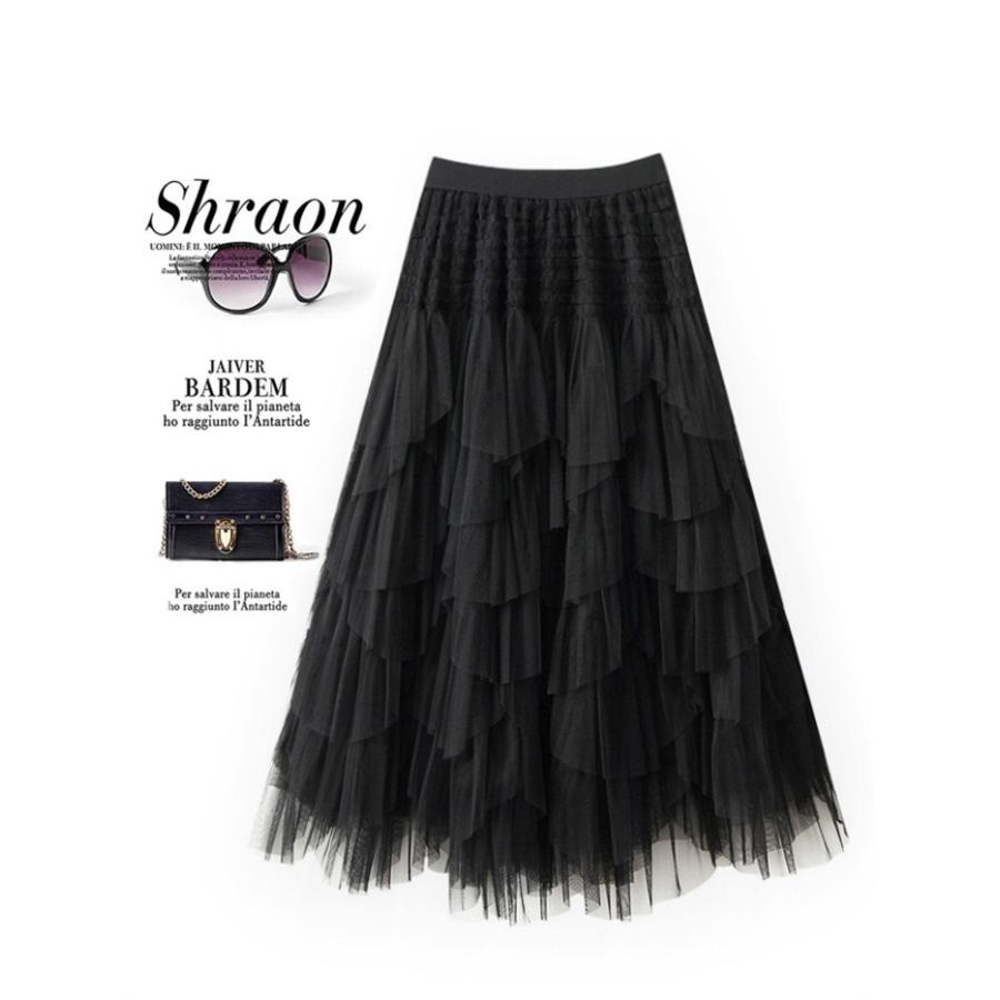 アシンメトリースカート チュールスカート レディース スカート ロング 大人 フ ロングスカート 