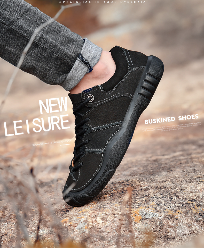 牛革アウトドア系カジュアルスニーカー 革靴 メンズ カジュアルアウトドア お兄系靴 メンズ  