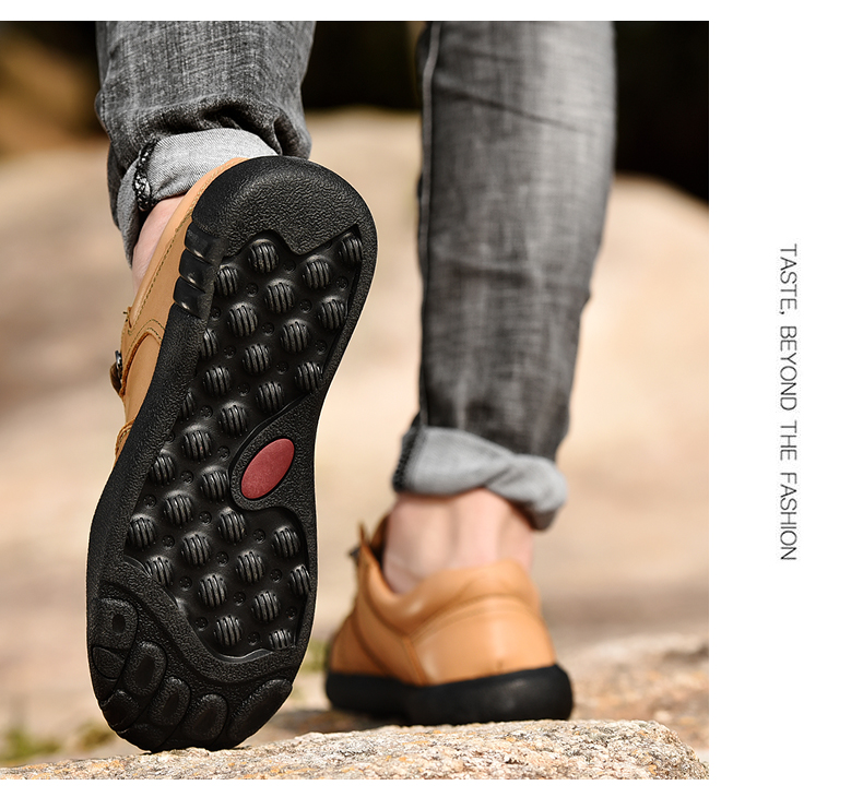 牛革アウトドア系カジュアルスニーカー 革靴 メンズ カジュアルアウトドア お兄系靴 メンズ  