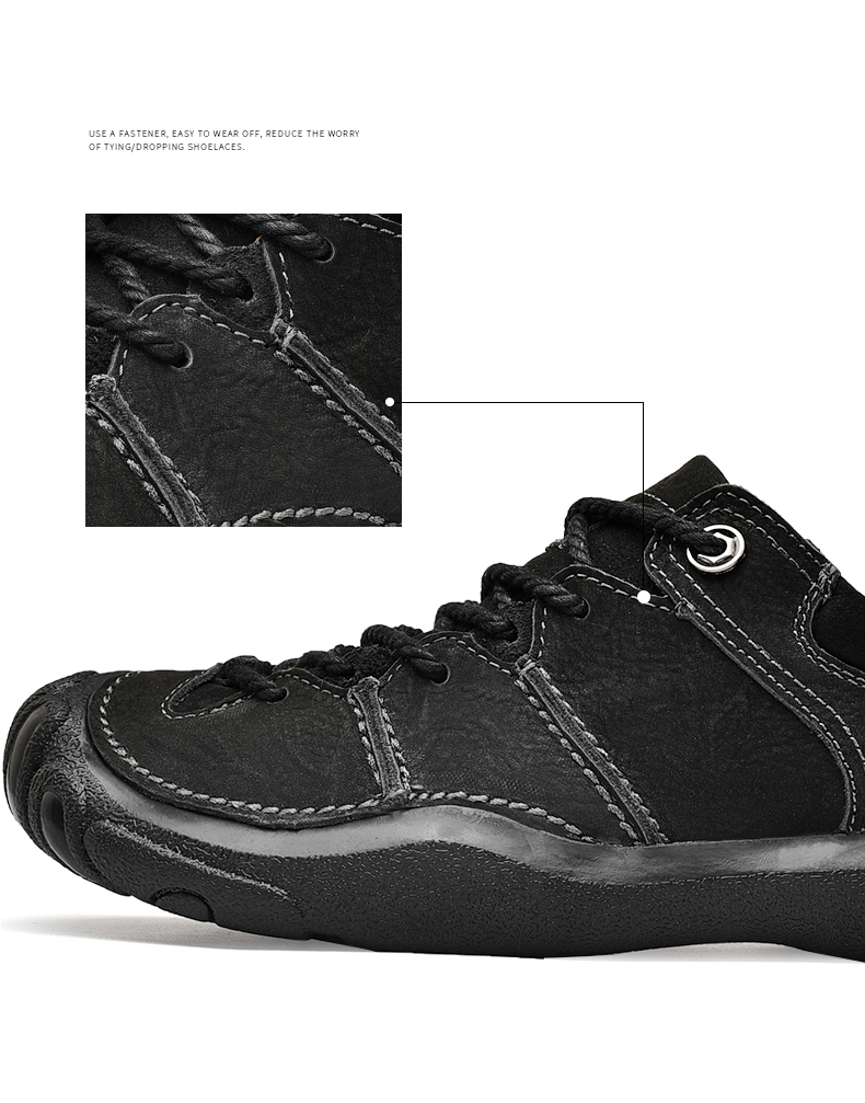 牛革アウトドア系カジュアルスニーカー 革靴 メンズ カジュアルアウトドア お兄系靴 メンズ  