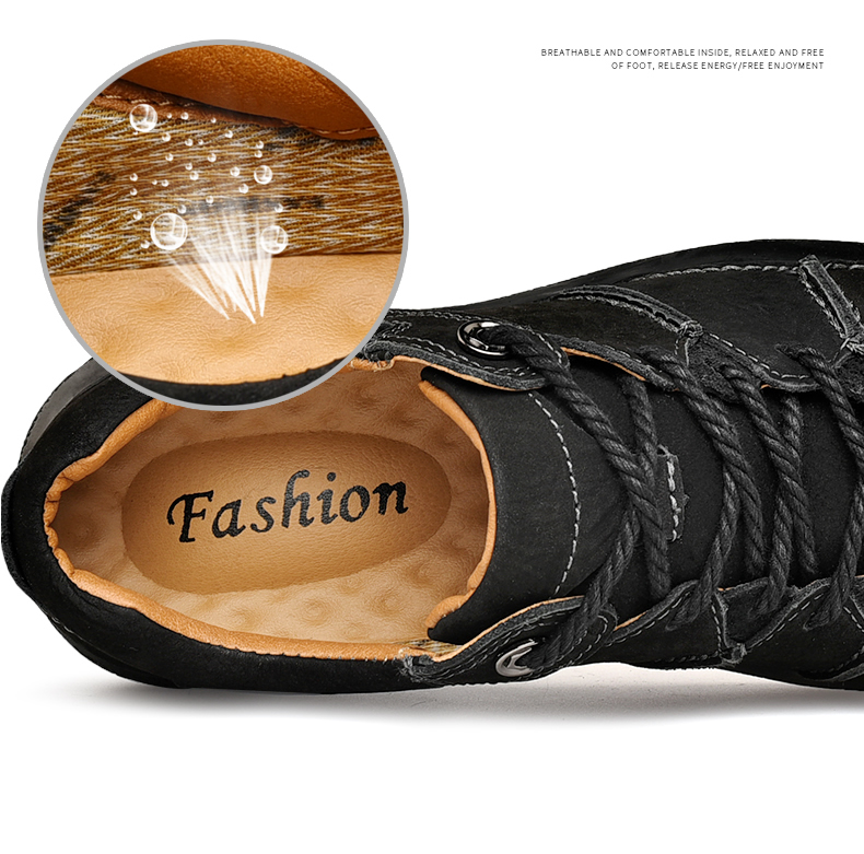 牛革アウトドア系カジュアルスニーカー 革靴 メンズ カジュアルアウトドア お兄系靴 メンズ  