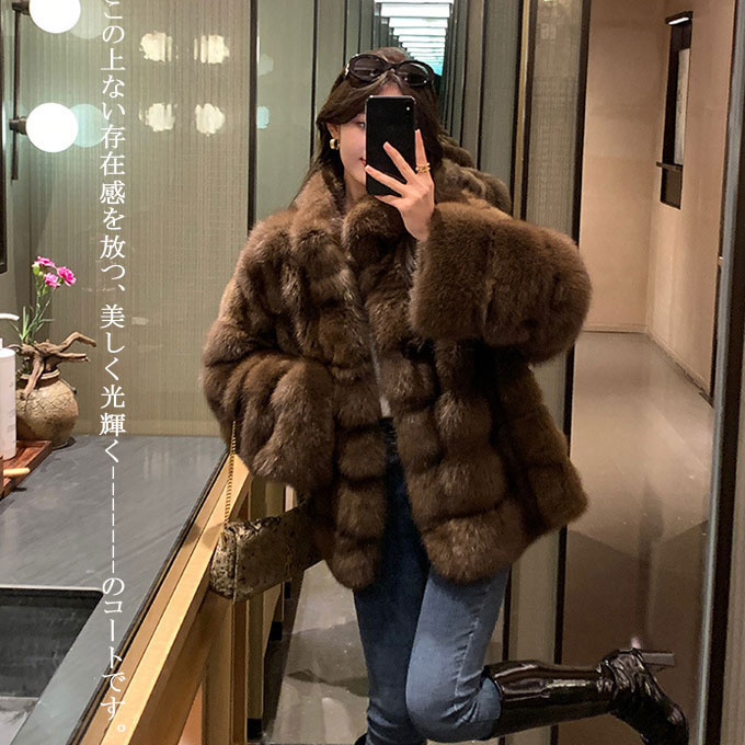 ファーコート レディース 毛皮コート ミンク レディースファー フェイクファー 大きいサイズ 暖かい 冬服 ミドル丈コート アウター 優雅 防寒 