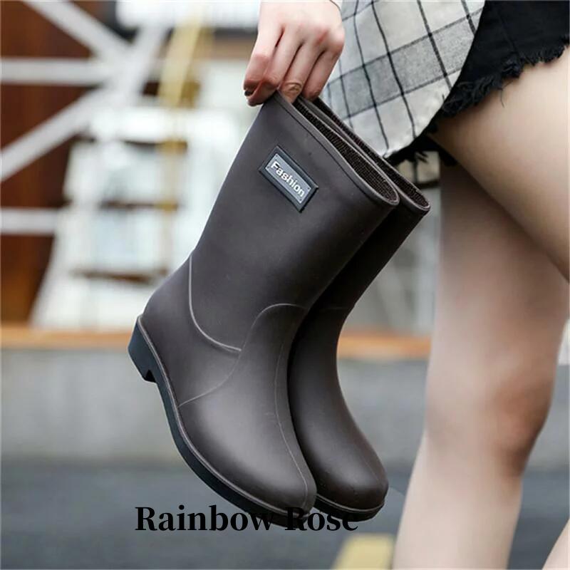 レインブーツ レインレディース ミドル丈 ショートブーツ 完全防水 長靴 通学 通勤 雨の日 雨具 雨靴 脱げない かわいい 靴 滑らない 