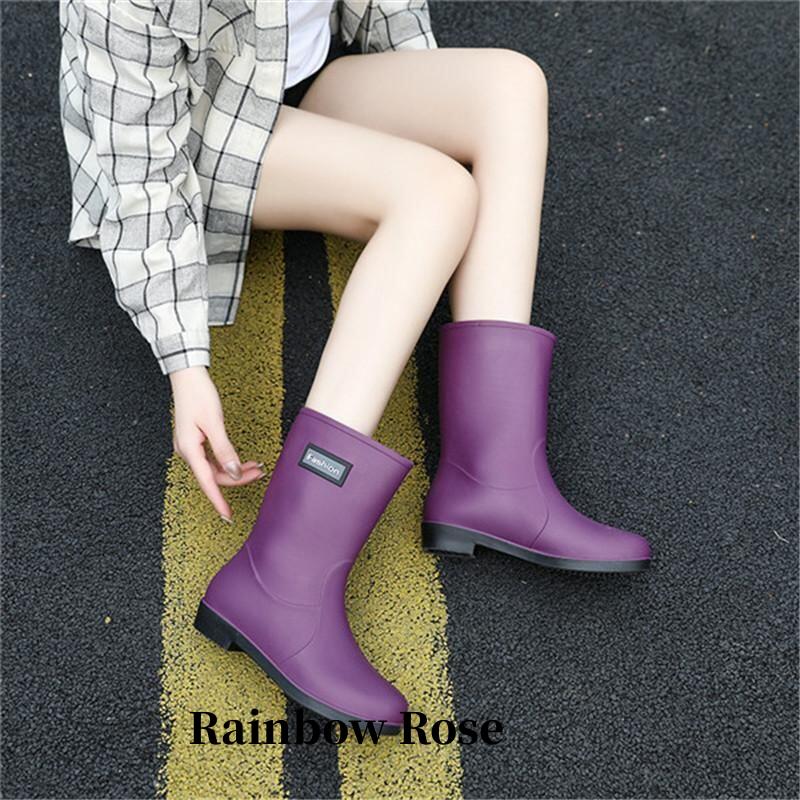 レインブーツ レインレディース ミドル丈 ショートブーツ 完全防水 長靴 通学 通勤 雨の日 雨具 雨靴 脱げない かわいい 靴 滑らない 
