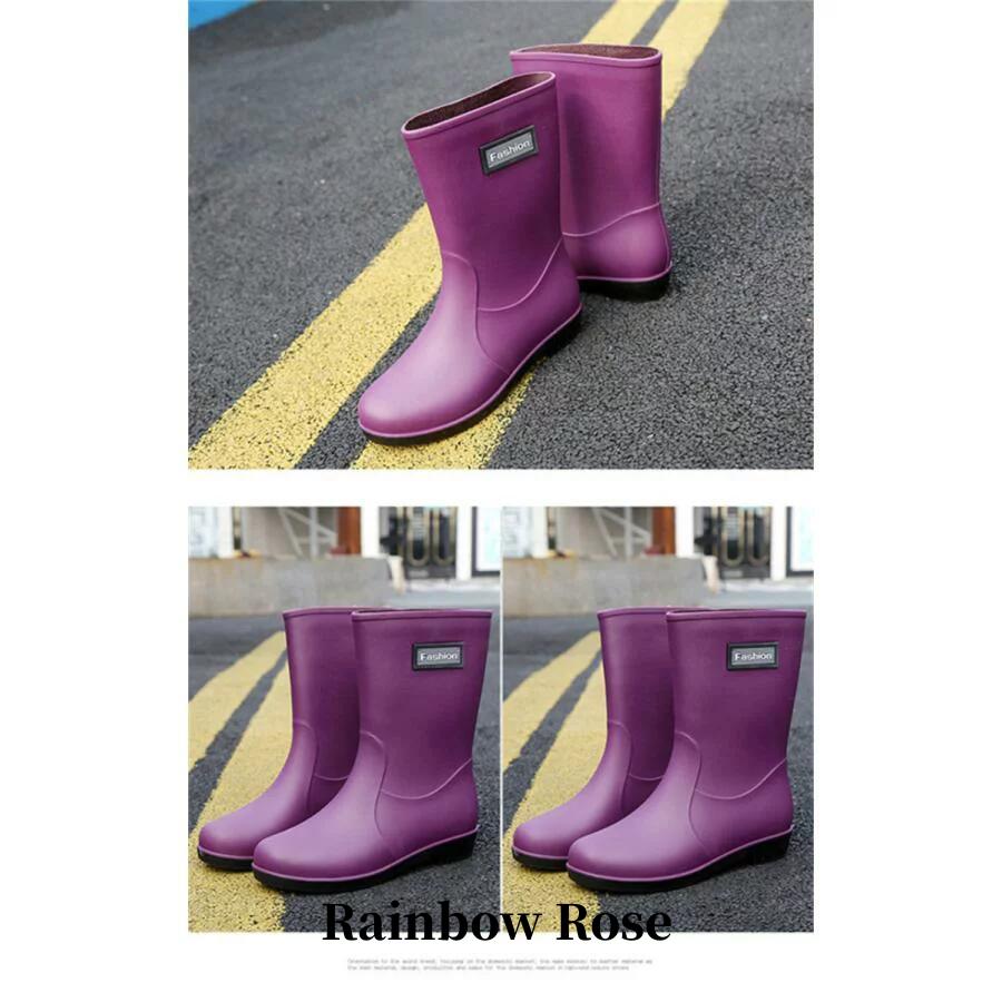 レインブーツ レインレディース ミドル丈 ショートブーツ 完全防水 長靴 通学 通勤 雨の日 雨具 雨靴 脱げない かわいい 靴 滑らない 