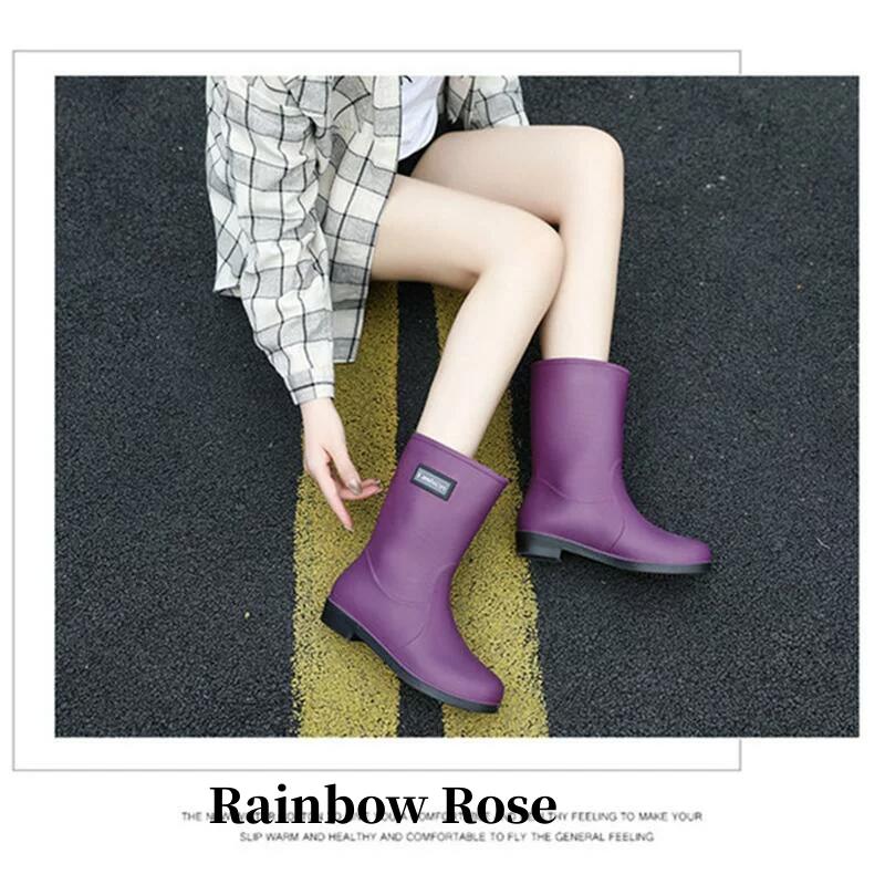 レインブーツ レインレディース ミドル丈 ショートブーツ 完全防水 長靴 通学 通勤 雨の日 雨具 雨靴 脱げない かわいい 靴 滑らない 