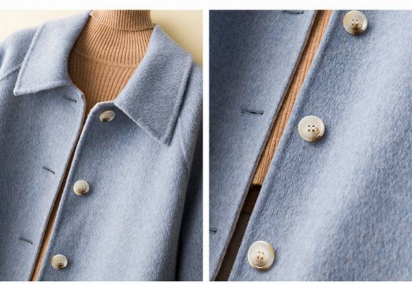 ウール100％ロングコート ミディアムコート リバーコート シングルボタン 前開き ダブルフェイス 一枚仕立て 送料無料通勤通学20代30代40代50代60代 