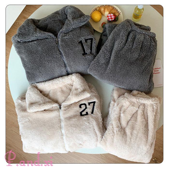 ルームウェア 上下セット 冬 パジャマ レディース 長袖 上下パジャマ もこもこ 秋冬 部屋着 あったかい ルームウェア 前開き かわいい パジャマ 