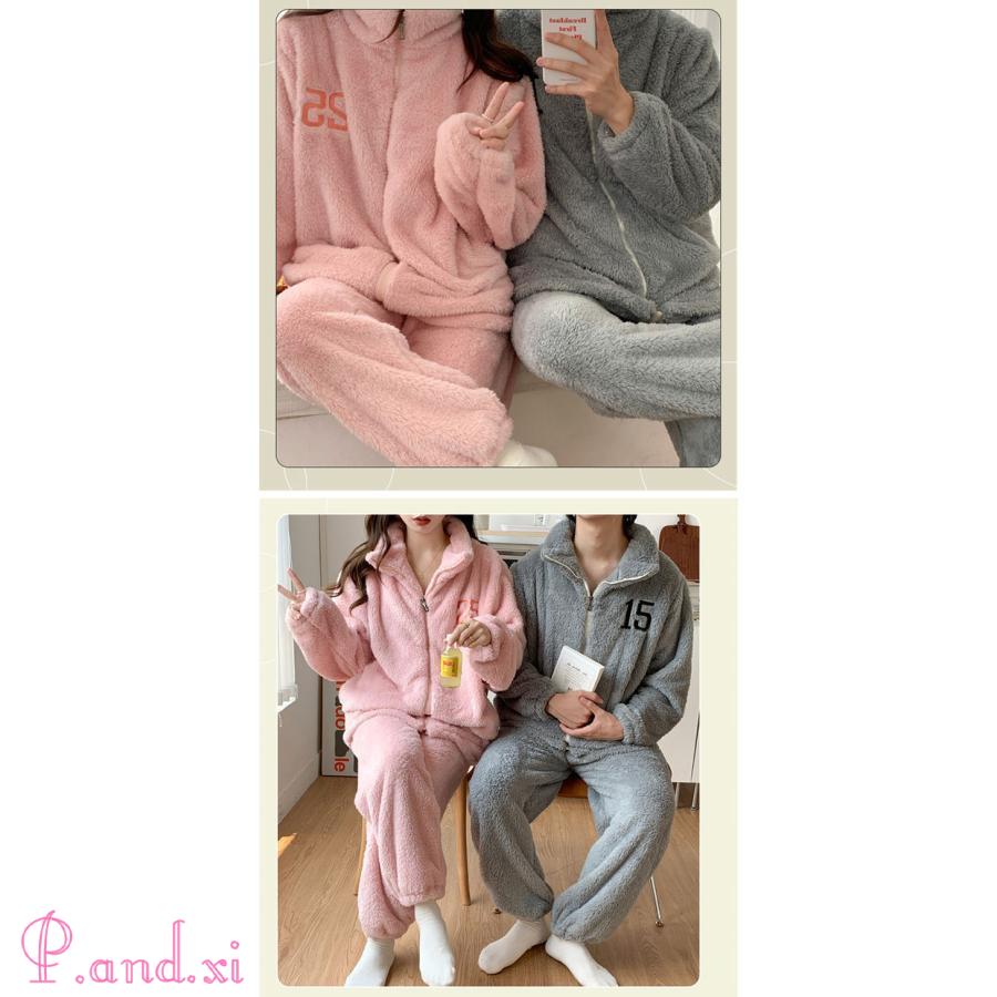 ルームウェア 上下セット 冬 パジャマ レディース 長袖 上下パジャマ もこもこ 秋冬 部屋着 あったかい ルームウェア 前開き かわいい パジャマ 