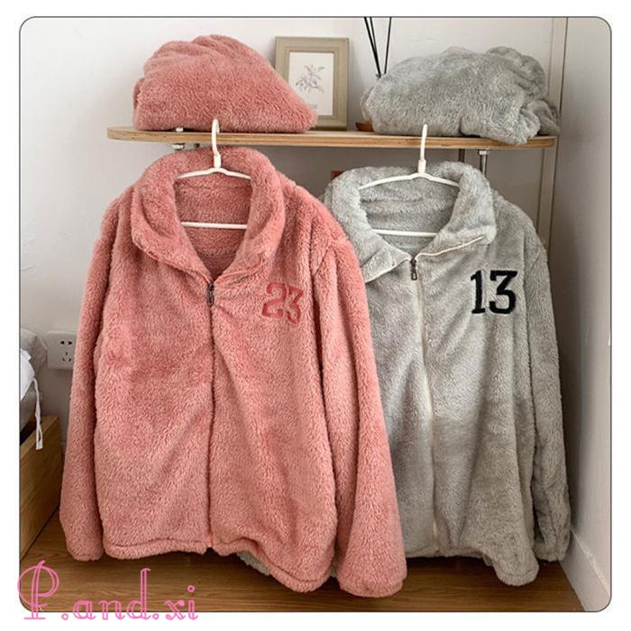 ルームウェア 上下セット 冬 パジャマ レディース 長袖 上下パジャマ もこもこ 秋冬 部屋着 あったかい ルームウェア 前開き かわいい パジャマ 