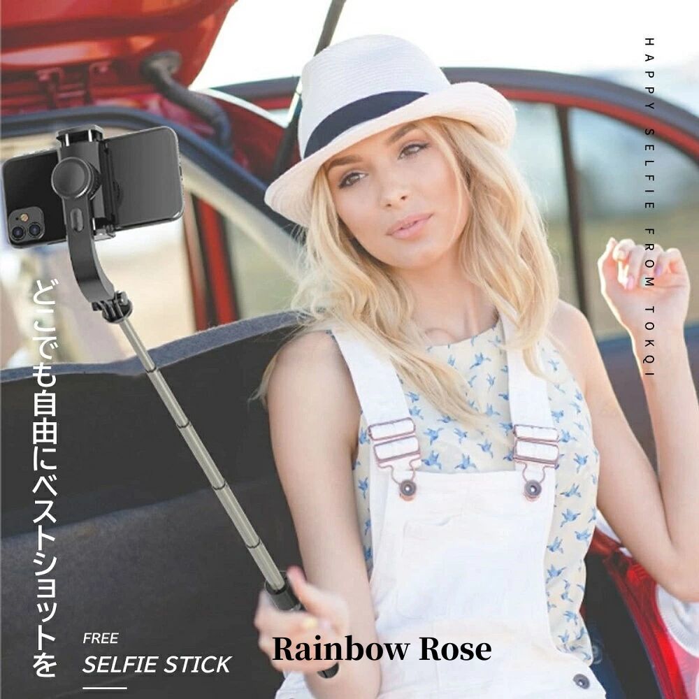 スマホジンバル スタビライザー 片手持ち単軸スタビライザー 自撮り棒 4段階伸縮 多機能BLUETOOTHリモコン付き 手ブレ 360度自動 スマホ三脚 安定撮影 手動回転 