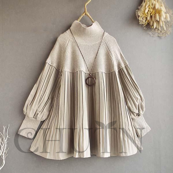 セーター レディース ニット トップス 秋冬 切り替え デザイ感 ニットセーター ゆったり コーデ ゆったり おしゃれ 韓国風 カジュアル 体型カバー トップス 