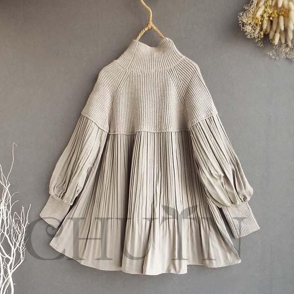 セーター レディース ニット トップス 秋冬 切り替え デザイ感 ニットセーター ゆったり コーデ ゆったり おしゃれ 韓国風 カジュアル 体型カバー トップス 