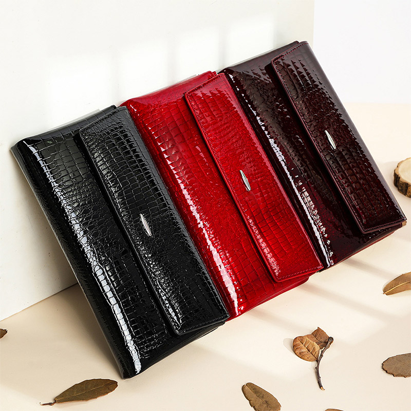 長財布 レディース 薄い スリム パステル クロコダイル柄 レザー ビジネス 大容量 シンプル 型押し 大人 オフィス 財布 かわいい 