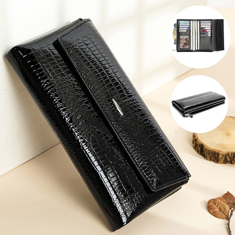 長財布 レディース 薄い スリム パステル クロコダイル柄 レザー ビジネス 大容量 シンプル 型押し 大人 オフィス 財布 かわいい 