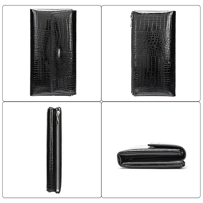 長財布 レディース 薄い スリム パステル クロコダイル柄 レザー ビジネス 大容量 シンプル 型押し 大人 オフィス 財布 かわいい 