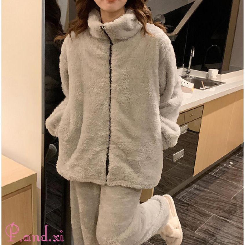 ふわふわ もこもこ 暖かルームウェア 上下セット パジャマ ルームェア 前開き 冬 レディース 着る毛布 ふわふわもこもこ 秋 長袖 