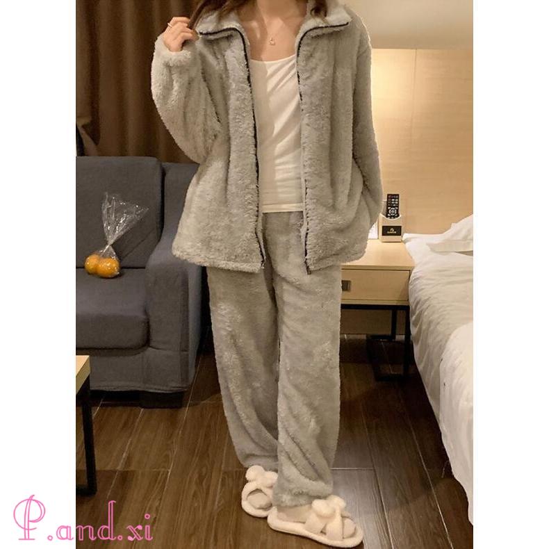 ふわふわ もこもこ 暖かルームウェア 上下セット パジャマ ルームェア 前開き 冬 レディース 着る毛布 ふわふわもこもこ 秋 長袖 