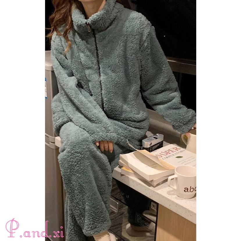 ふわふわ もこもこ 暖かルームウェア 上下セット パジャマ ルームェア 前開き 冬 レディース 着る毛布 ふわふわもこもこ 秋 長袖 