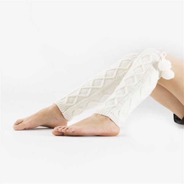 レッグウォーマー レディース 厚手 ポンポン 防寒対策 ロング丈 長め おしゃれ 柔らかい サ暖かい 足首ウォーマー シンプル 温め 