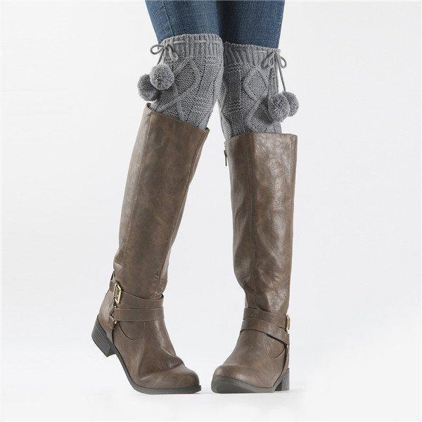 レッグウォーマー レディース 厚手 ポンポン 防寒対策 ロング丈 長め おしゃれ 柔らかい サ暖かい 足首ウォーマー シンプル 温め 