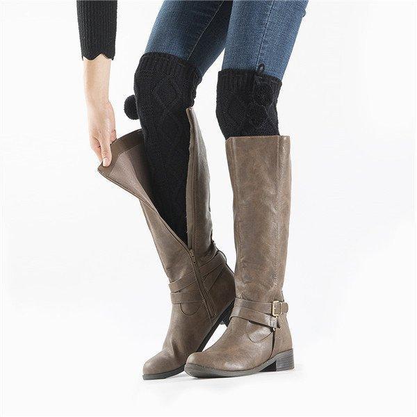 レッグウォーマー レディース 厚手 ポンポン 防寒対策 ロング丈 長め おしゃれ 柔らかい サ暖かい 足首ウォーマー シンプル 温め 