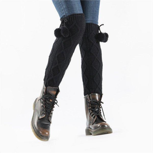 レッグウォーマー レディース 厚手 ポンポン 防寒対策 ロング丈 長め おしゃれ 柔らかい サ暖かい 足首ウォーマー シンプル 温め 