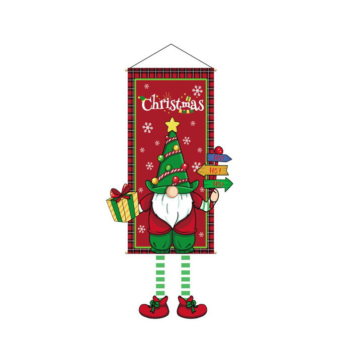 2枚セット クリスマス 飾り 旗バナー クリスマス吊り旗 ガーランド サンタクロース メリークリスマス吊り布 クリスマスツリーガーデンフラグ 